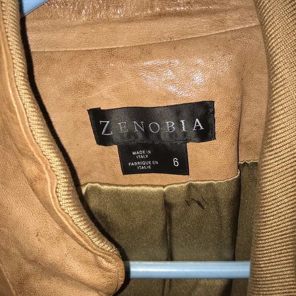 CUTE leather tan jacket/blazer - Picture 4 of 6